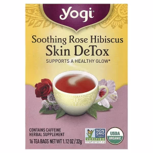 Yogi Tea, Skin DeTox, Soothing Rose Hibiscus, 16 Tea Bags, 1.12 oz (32 g)